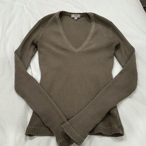 Agolde Taupe Ribbed Long Sleeve size XS
